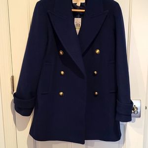 Navy Blue Wool Coat
